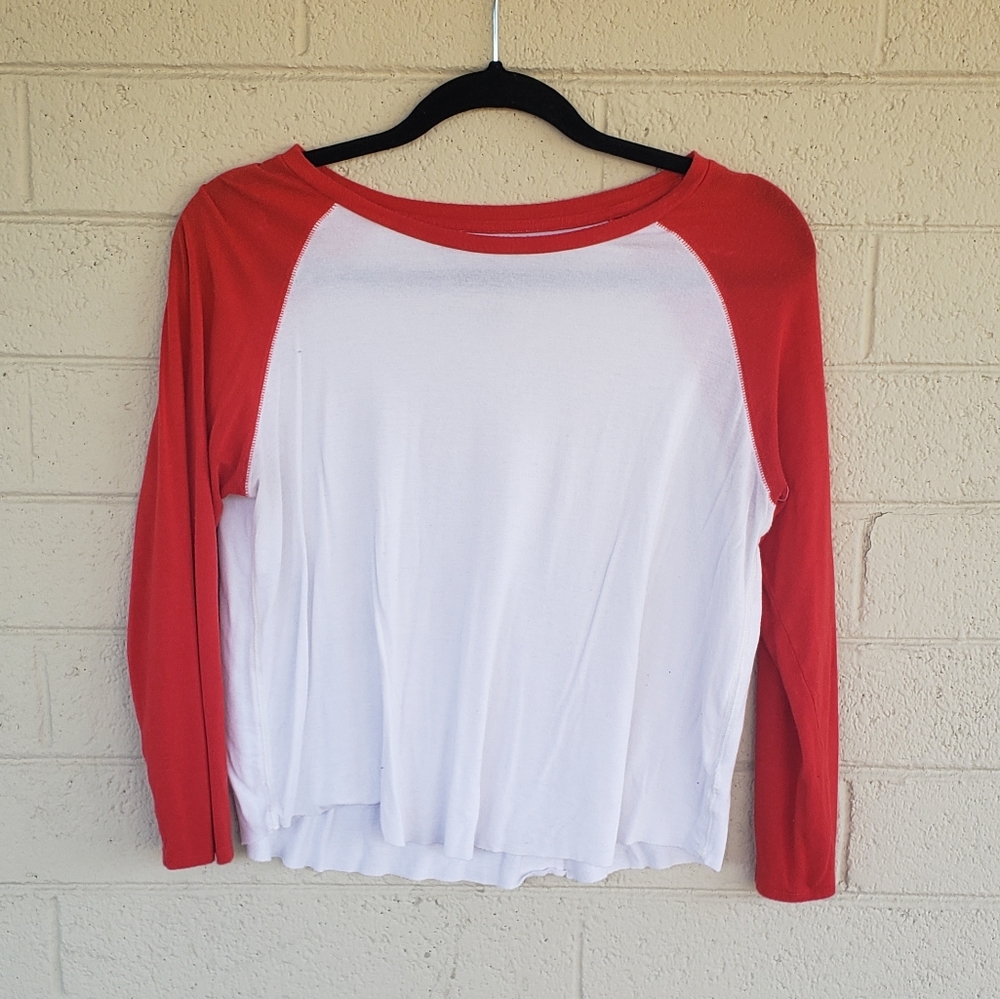 Red and White Baseball Tee